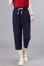 2024夏季薄款九分裤子冰丝女休闲裤黑色小个子宽松大码萝卜裤显瘦，女装大码女装，奕阳依阁