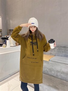 冬季宝宝绒长款卫衣,女装卫衣/绒衫,著朴