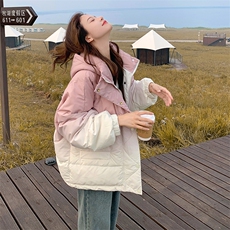 韩系渐变色连帽羽绒棉服女秋冬2025新款时髦减龄棉衣爆款绝美棉袄，女装棉衣/棉服，2B187