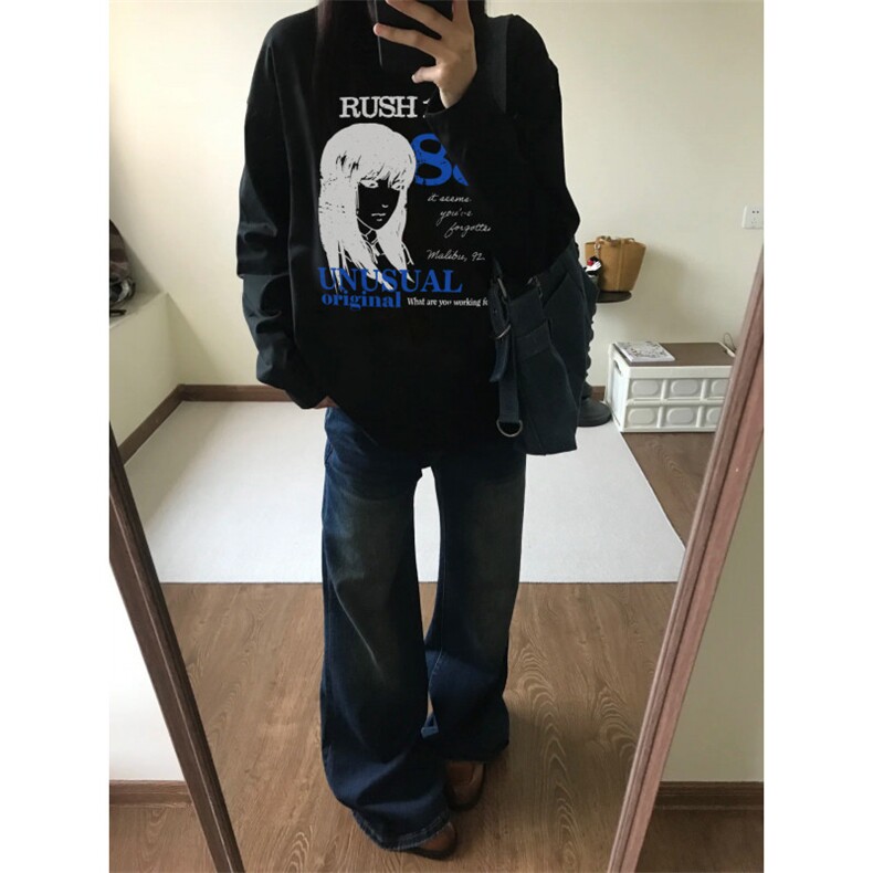 网图现货复古美式圆领长袖T恤打底衫CT815-P29,男装T恤,电商C310