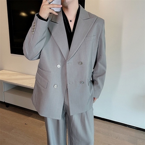 新款设计西服套装男时尚高级西装外套阔腿裤西装两件套TZ265-P190图片