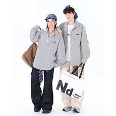 休闲时尚宽松条子情侣加厚衬衣外套XZ402-2P40控58-CS79大货足，男装衬衫，星座402-2