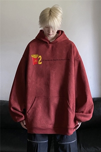 2026秋季新款港风趣味印花麂皮绒宽松上衣卫衣JK23530特批45控78图片