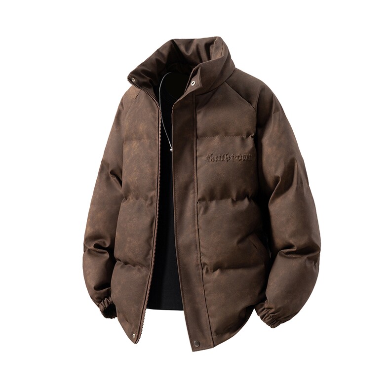 PU皮复古做旧钢印大码M-5XL棉衣男MY77096P130控198抖控228，男装棉衣，星座227-7