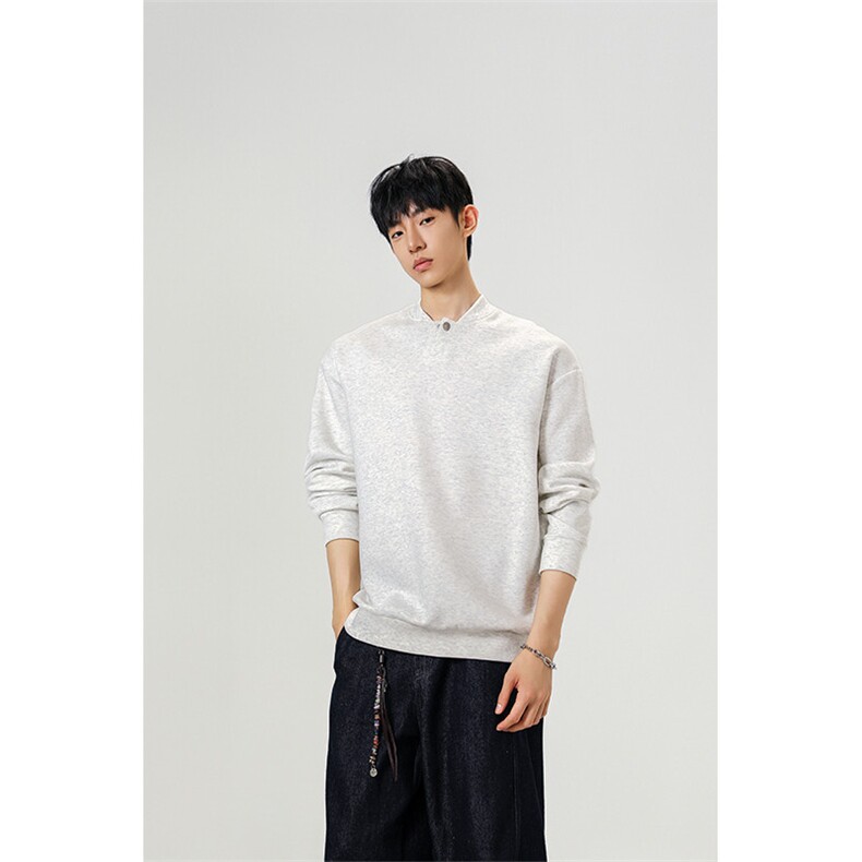 韩系学院风设计cleanfit卫衣简约纯色休闲打底常规P39加绒P49,男装T恤,电商B319