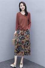 大码女装遮肚子斜领长袖打底衫女春秋胖妹妹显瘦抽绳百搭正肩上衣图片