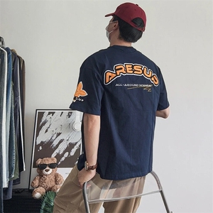 万针全刺绣工艺抖音得物高品质260克重磅纯棉双纱美式高街短袖T恤图片