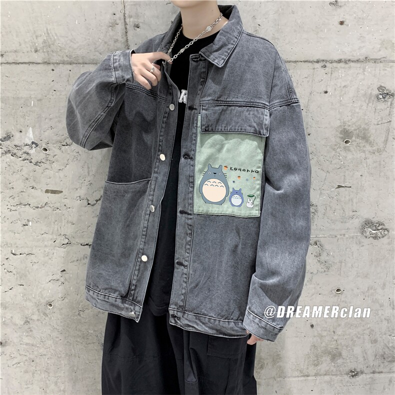 jk672-p75-限价98 现货破洞港风大码肥仔牛仔外套ins宽松夹克图片
