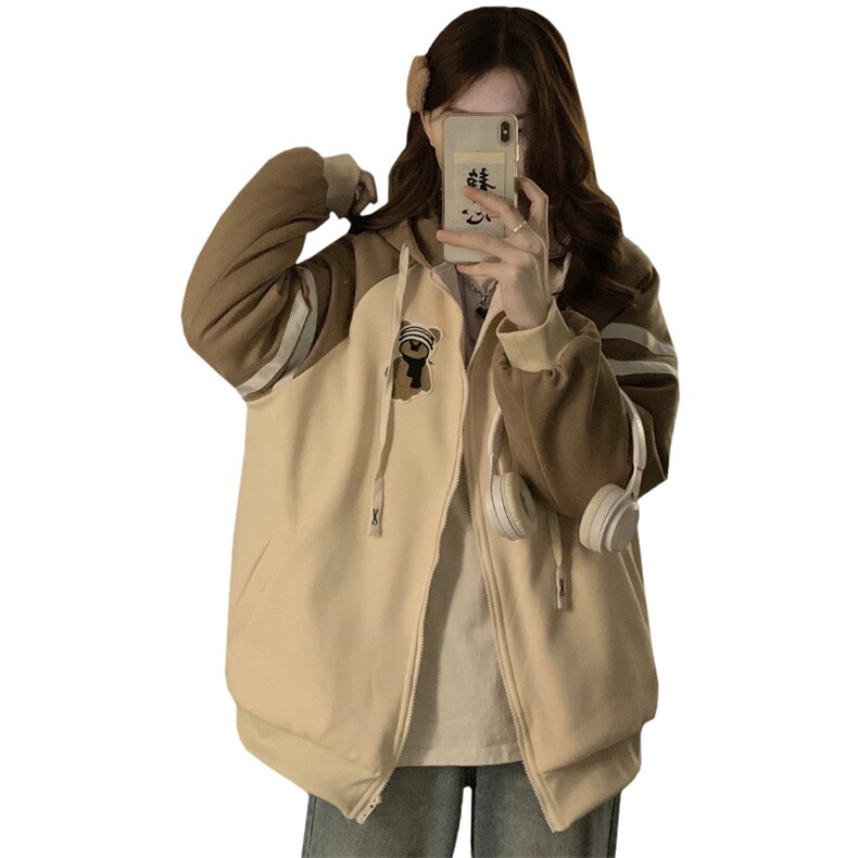 小熊学院风棒球服外套少女冬装2025新款学生宽松加厚棉衣C474-100,男装棉衣,星座911-2(原星座613-2）