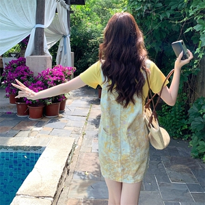 俏皮减龄碎花牛仔背带连衣裙套装女夏2025新款小个子裙子独特漂亮图片