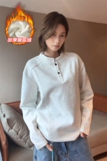 百搭银狐绒亨利领350g重磅华棉长袖T恤男T24555J加绒-特P25控48，男装T恤，电商A001