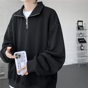 现货  DSA059-WY10171-特p46 控78 立领半拉链大码百搭卫衣图片
