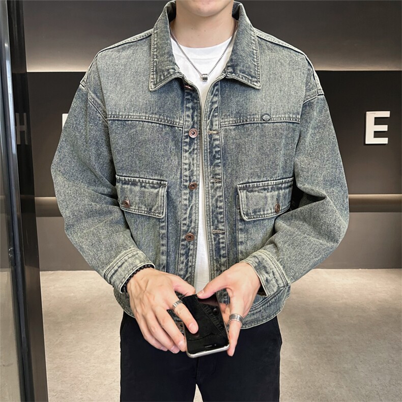 店主风2025秋季新款牛仔夹克男水洗品质宽松外套B317-JK813-P125,男装夹克,电商B317