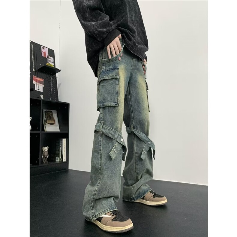 牛仔裤男高街欧美慵懒韩风潮流文艺时尚潮裤N09072-P60,男装牛仔裤,星座308B-1