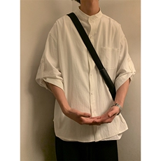 C1020/P28春装新款立领五分中袖男女短袖衬衫七分袖大码控38，男装衬衫，电商A141
