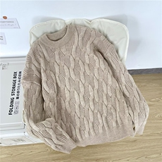 麻花针织衫男冬季潮牌宽松圆领毛衣百搭情侣套头上衣MY05823-P58，男装针织衫/毛衣，星座308B-2