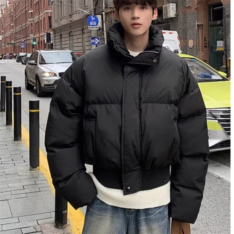 网络图美式复古时尚穿搭短款棉服高街小众保暖棉衣宽松百搭外套,男装棉衣,星座715-4