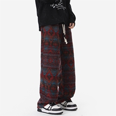 现货12大码民族风加绒加厚直筒阔腿裤XZ211-1-K2445-P50加绒P60，男装民族服装，星座211-1