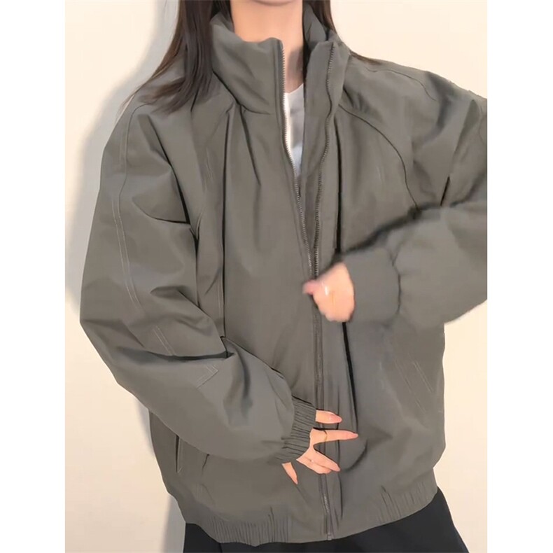 现货美式高街休闲夹克冬季三防立领纯色户外工装加厚棉服外套,男装夹克,电商A486