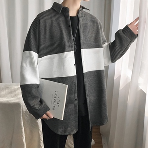 潮流秋冬拼接外套港风ins宽松百搭加绒男女夹克衫SY08-p45图片