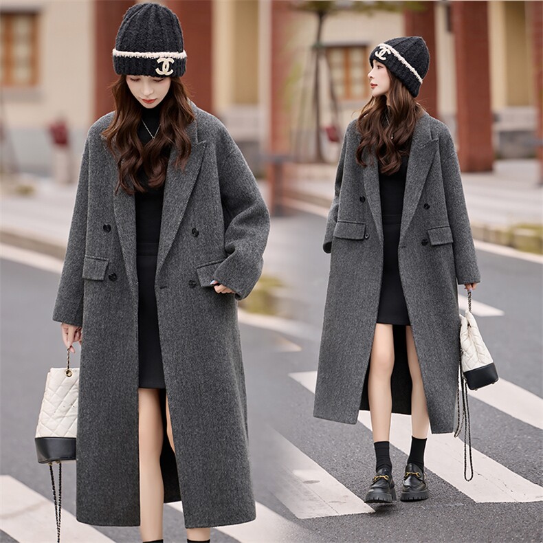 2025年冬季新款双面毛呢大衣长款，女装双面呢大衣，艾尚靓装