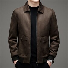 2023秋季夹克鹿皮绒外套中年商务休闲茄克百搭男装MNSA21272-P265，男装夹克，电商B212（原钱塘6029）