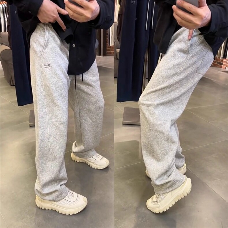 秋季新款曼巴棉男士休闲裤时尚潮流小狗刺绣卫裤宽松运动直筒长裤，男装休闲裤，星座506A