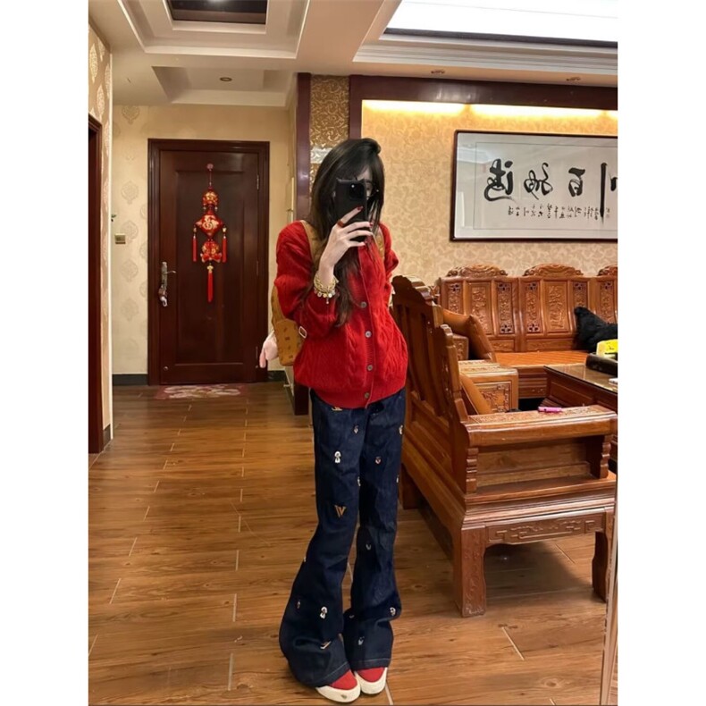 1506-1/K0801/P59个性字母牛仔裤嘻哈ins潮高街潮流痞帅长裤男女，男装牛仔裤，星座1506-1
