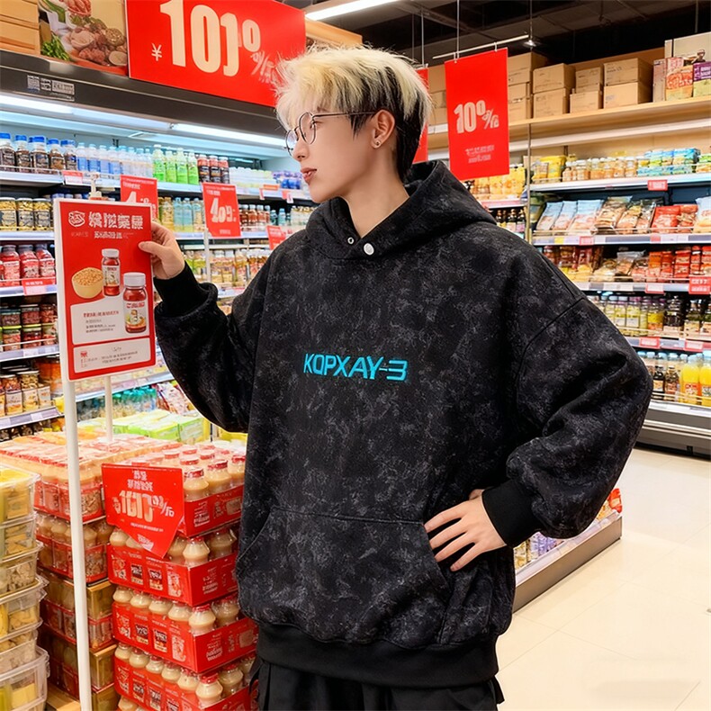 1506-1/CAW171/P54高街衬衫男士长袖ins港风日系潮流宽松发型师图片