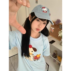 【有货】BK906CC-特P28贴布小狗刺绣情侣短袖T恤男女，男装T恤，星座1007（原301D）