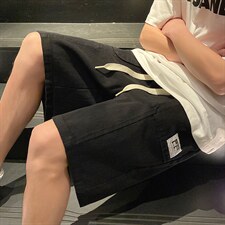 直播品做旧重水洗立体裁剪拼接工装短裤五分裤K9805/P45黑色2，男装牛仔裤，电商A094