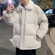 情侣冬季男士羊羔毛翻领棉衣男纯色港风面包服棉服A071-Y277-P115，男装棉衣，电商A071