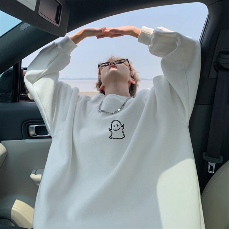 华棉外景秋冬重磅情侣圆领卫衣男宽松，男装卫衣，电商B316