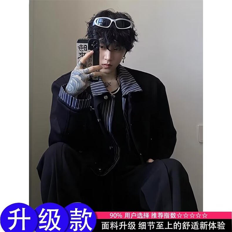 现货网图高街潮牌港风日系原宿风韩版潮流宽松夹克B16-P58,男装夹克,星座910-1