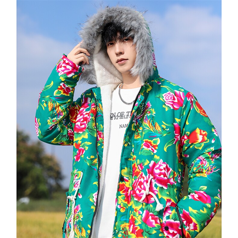 Q1中款男女羊羔毛领新中式团队表演出汉服保暖防寒棉袄棉服情侣装,男装棉衣,星座115A(原星座507）
