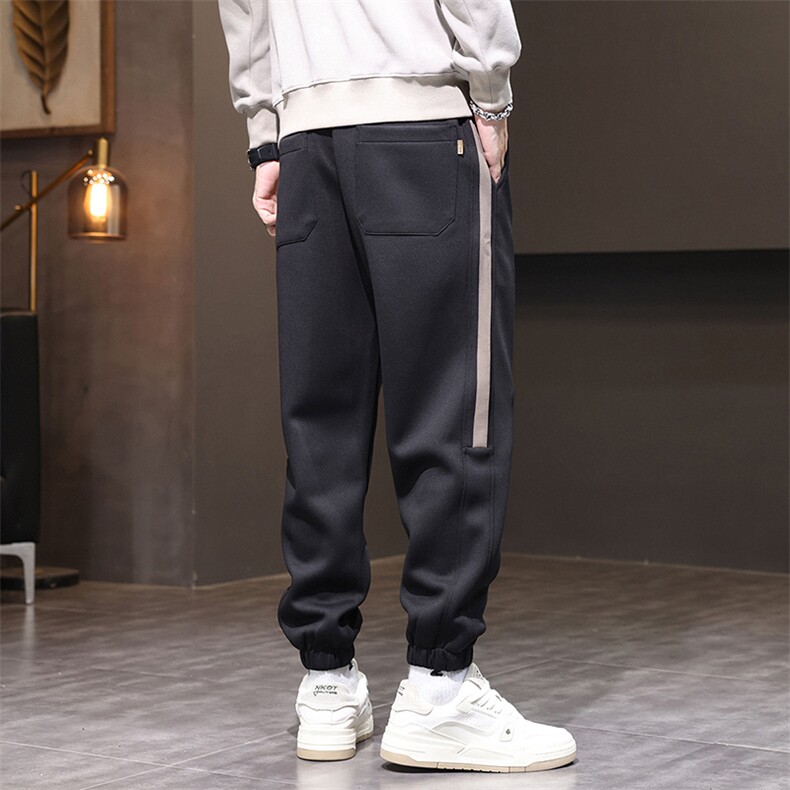 运动卫裤男士秋冬款潮流宽松束脚哈伦长裤加厚D5039-P50/加绒P60,男装休闲裤,星座509