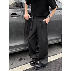 Cleanfit那不勒斯西装裤男夏季宽松直筒垂感潮牌痞帅阔腿休闲西裤，男装西裤，星座601-1