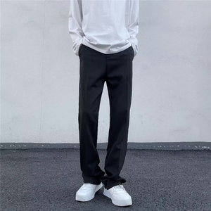 男春季休闲时尚潮流包边半松紧垂感开叉西裤K455P35图片