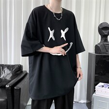 HT73190-P22华夫格t恤男短袖男大码五分袖短句风，男装T恤，电商A040