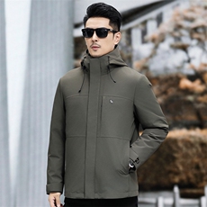 B23988钱塘2020-3连帽长款休闲冬季厚款新款中年男士羽绒服P330，男装羽绒服，钱塘207-3