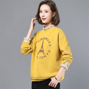 2020年秋季新款假两件卫衣女长袖秋冬加绒加厚打底衫棉图片