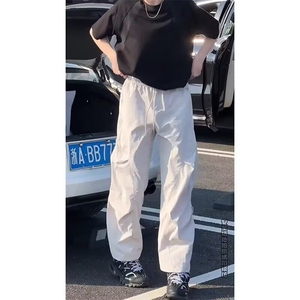 褶皱工装裤男女款美式潮牌高街休闲运动裤子XK63-P43图片