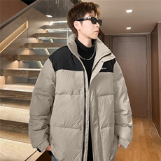 冬季立领新款羽绒服男字母拼接羽绒衣外套潮青年A266-88018-P180，男装羽绒服，电商A266