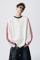 可二开美式撞色打底衫大码M-5XL条纹棉长袖T恤CT78185P45控78，男装T恤，星座226-1