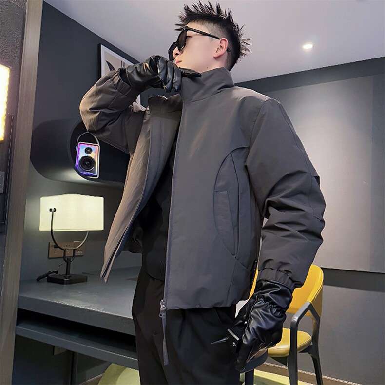 AY129/P178控238冬季社会小伙立领保暖结构工装羽绒棉服男黑首,男装棉衣,星座305B-1