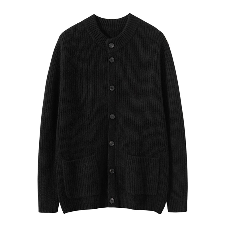 时尚男士羊绒开衫黑色简约百搭高品质羊绒材质舒适保暖男装，男装羊绒套衫，绒歆坊