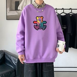 Y2474P38秋季男士bf宽松卫衣港风卫衣新款圆领韩版潮流衣服图片