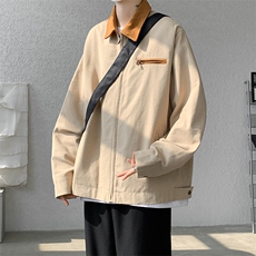 8XL-M春季水洗帆布短款夹克男生vintage美式复古工装外套JK003P98，男装夹克，电商B312