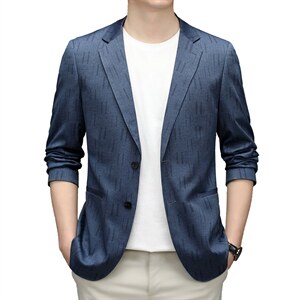 时尚西服男春秋季新款商务休闲小西装外套中年男士单西潮流图片