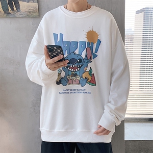 S6077-P35 加绒-P40 春季圆领卫衣男大码韩版宽松长袖外套男图片